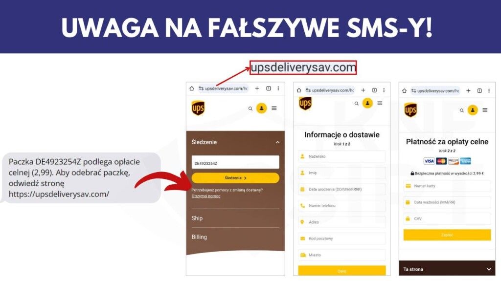 Wyłudzenia danych - fałszywe smsy